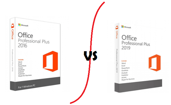 Difference between Office 2016 and Office 2019